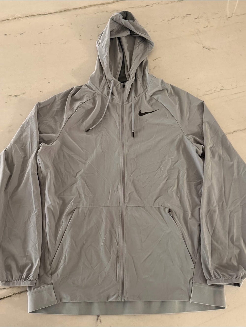 Nike Running Lightweight Windbreaker Gray Size Medium